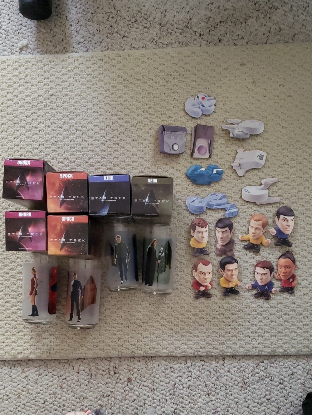 Star TREK 2009 burger King Glasses(10) Plus Card Board Toys-for Party Decoration